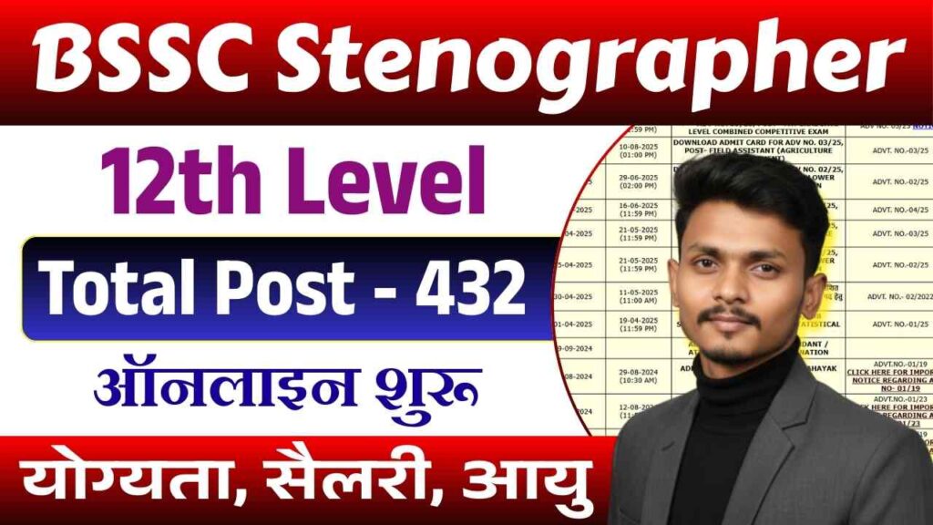 Bihar BSSC Stenographer Vacancy 2025 Online Apply